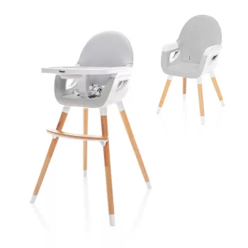   Zopa etetőszék Dolce 2 fa lábbal Dove Grey galambszürke/fehér MTB