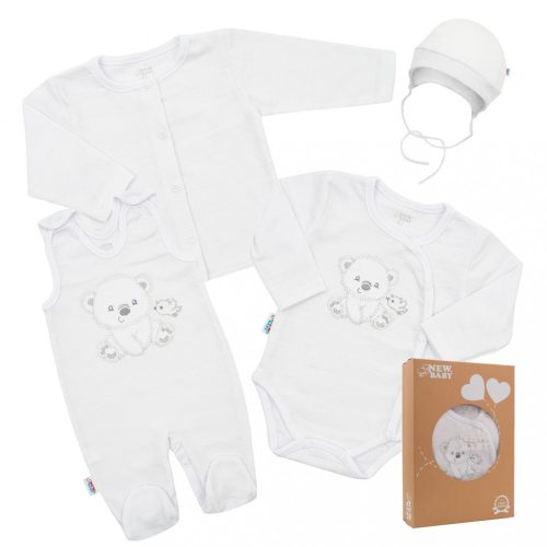 Baba együttes New Baby Sweet Bear fehér - 62 (3-6 h)