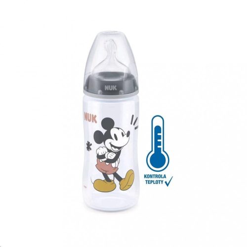 Baba tanuló itatópohár NUK Disney Mickey hőmérséklet jelzővel 300 ml szürke