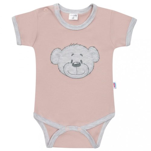 Baba body rövid ujjú New Baby BrumBrum old pink grey 80 (9-12 h)