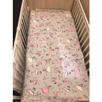 Pamut Babaágynemű, 2 részes - pink balerina