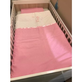 Pamut Babaágynemű, 2 részes - hímzett zsiráfos