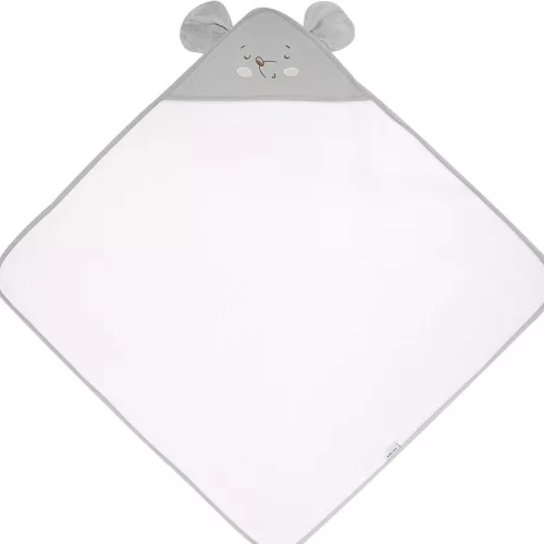 Kikkaboo fürdőlepedő kapucnis 90x90cm egeres szürke