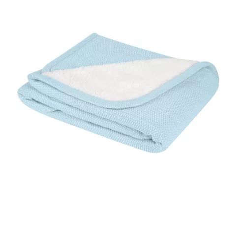 Kikkaboo takaró prémium pamut/sherpa kétoldalas 75x100cm Dream Big melange kék