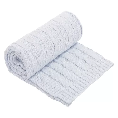 Kikkaboo kötött takaró 75 x 100 cm - világoskék