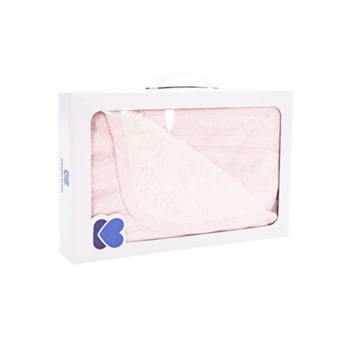 Kikkaboo pamut kétoldalas takaró kötött-sherpa 75 x 100 cm - világos rózsaszín