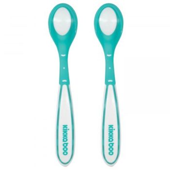   Kikkaboo hőérzékelős elasztikus etetőkanál 2 db - menta