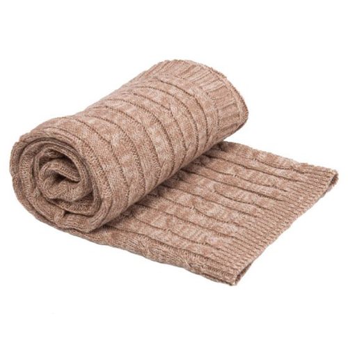 Kikkaboo takaró pamut kötött csavart mintás 70x100 cm melange bézs