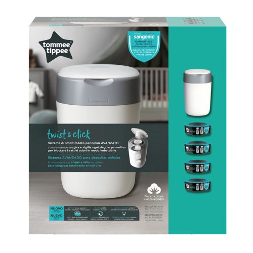 Tommee Tippee pelenkacsomagoló utántöltő 4db ajándék pelenkatároló szemetessel Twist & Click