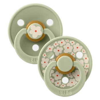   BIBS játszócumi - Studio Jázmin Colour natúr kaucsuk 0-6 hó zsálya mix 2 db