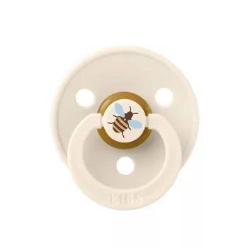   BIBS játszócumi - Studio Méhecske Colour natúr kaucsuk 6-18 hó krémfehér 1db tasakban