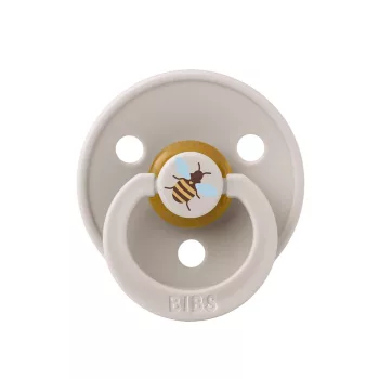  BIBS játszócumi - Studio Méhecske Colour natúr kaucsuk 0-6 hó gombaba 1db tasakban