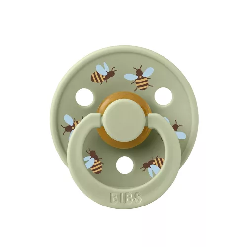 BIBS játszócumi - Studio Méhecskék Colour natúr kaucsuk 18-36 hó zsálya 1db tasakban