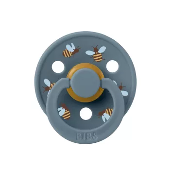   BIBS játszócumi - Studio Méhecskék Colour natúr kaucsuk 18-36 hó páva 1db tasakban