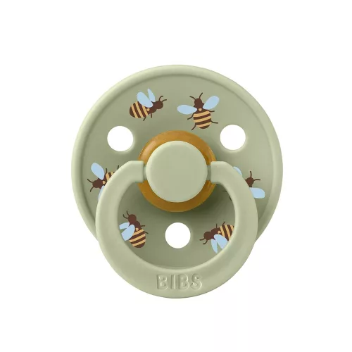 BIBS játszócumi - Studio Méhecskék Colour natúr kaucsuk 0-6 hó zsálya 1db tasakban