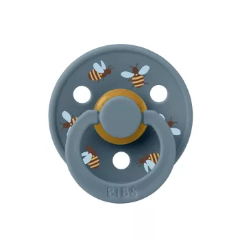   BIBS játszócumi - Studio Méhecskék Colour natúr kaucsuk 0-6 hó páva 1db tasakban