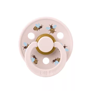  BIBS játszócumi - Studio Méhecskék Colour natúr kaucsuk 0-6 hó szirom 1db tasakban