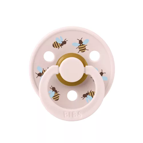 BIBS játszócumi - Studio Méhecskék Colour natúr kaucsuk 0-6 hó szirom 1db tasakban