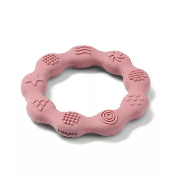 BabyOno rágóka - RING szilikon gyűrű rózsaszín 825/02