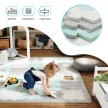 Kinderkraft szivacspuzzle szőnyeg - Luno Shape 30db menta-szürke