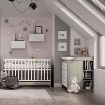   Todi Cube 2 babaszoba szett - átalakítható 70x140cm kiságy és 3 fiókos komód pelenkázó feltéttel