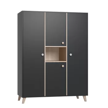 Faktum szekrény Colette Antracit 3 osztású