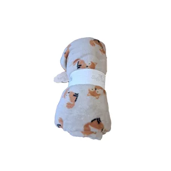 Soffi Baby takaró plüss dupla bézs róka 75x100cm