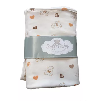 Soffi Baby takaró pamut dupla Maci és szívecske 80x100cm