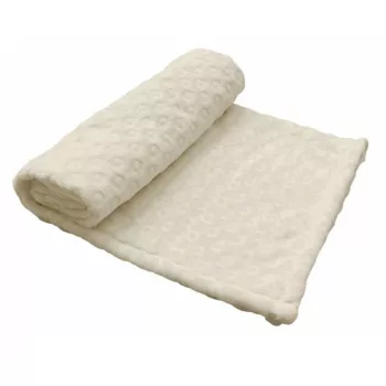 Vaganza takaró wellsoft dupla nyomott mintás 70x90cm Ecrü