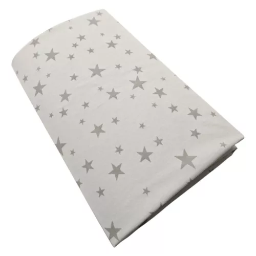 Stella lepedő strech pamut 60x120/70x140cm szürke csillagok