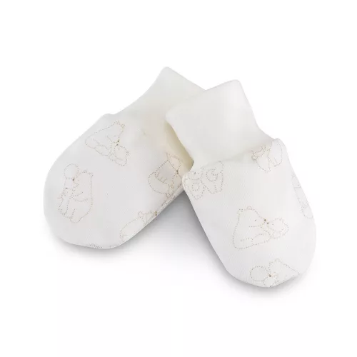 Kenguru Gold újszülött kesztyű ecrü printed 50-56