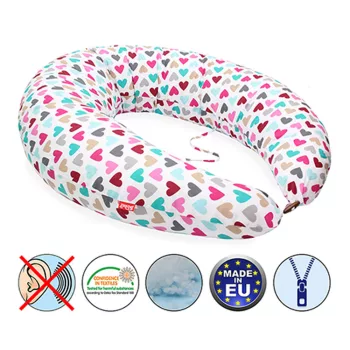   Scamp szoptatós párna formázott gombosvégű Colorful Hearts SZPG007