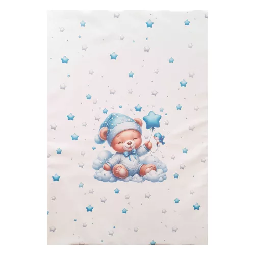 Color pelenkázó lap sík 70x50cm Maci fiú kék