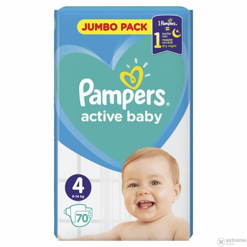 Pampers Active Baby 4 Jumbo Pack pelenka 9-14 kg - 70 db