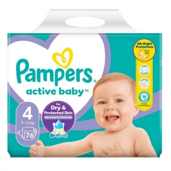 Pampers Active Baby 4 Giant Pack pelenka 9-14kg 76db