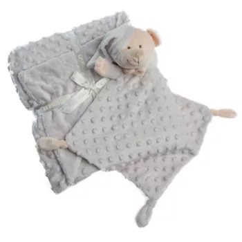   Gamberritos takaró - plüss buborékos anyagú 80x110cm plüss szundikendővel maci szürke 10339