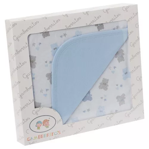 Gamberritos takaró pamut 80x80cm maci printed kék 10505