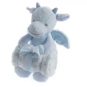   Gamberritos takaró - wellsoft 80x110cm - plüss játékkal sárkány kék 10574