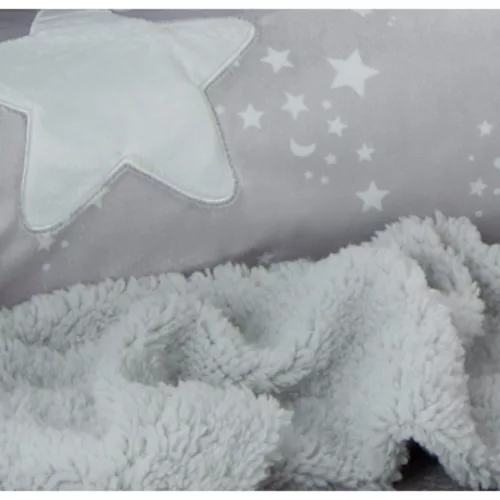 Gamberritos takaró plüss 80x110cm csillagos szürke 10721