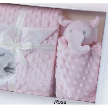   Gamberritos takaró - wellsoft 80x110cm - szundikendővel rózsaszín elefánt 10763