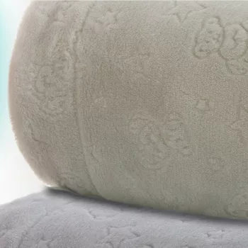   Gamberritos takaró plüss 80x110cm maci és csillag bézs 10878