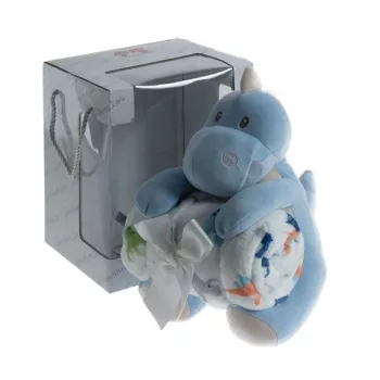   Gamberritos takaró plüss 80x110cm plüss játékkal dínó kék 10885