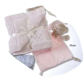   Gamberritos takaró - plüss 80x110cm plüss szundikendővel maci rózsaszín 11007