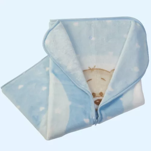 Gamberritos takaró plüss 80x90cm becipzározható kék 11032