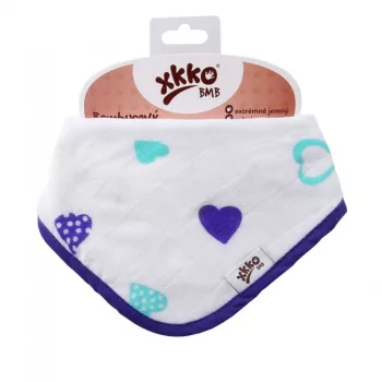   Xkko nyálkendő patentos bambusz óceánkék szívek BMBBND026