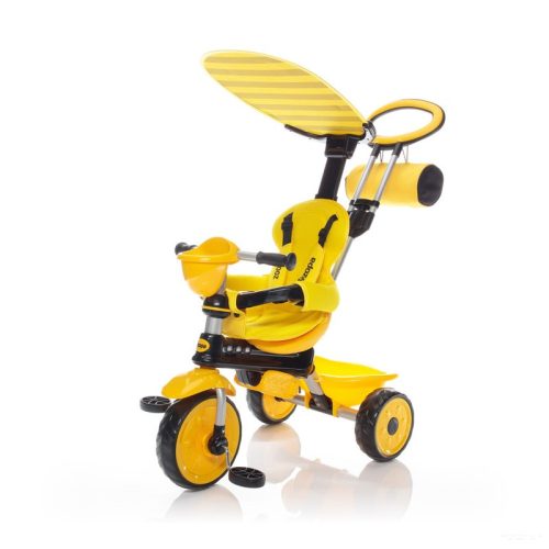 Zopa ZooGo tricikli, tolókarral - Bee sárga-fekete.