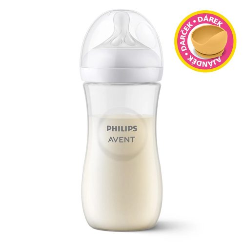 Philips AVENT cumisüveg Natural Response 330ml - most Petite and Mars szilikon tálkával