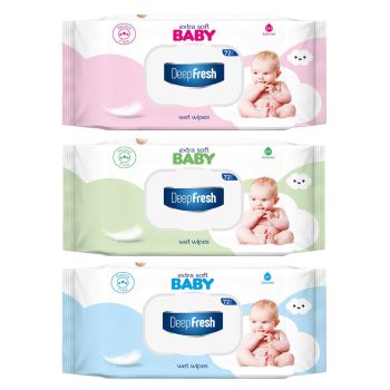 Deep Fresh nedves törlőkendő Extra Soft kupakos 72db