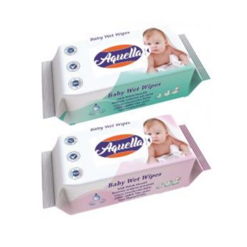 Aquella Kids Baby Mix nedves törlőkendő (kék, rózsaszín) 72 db