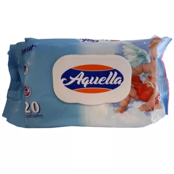   Aquella Baby nedves törlőkendő Mix angyalkás ultra puha fliptop kupakos 120 db 